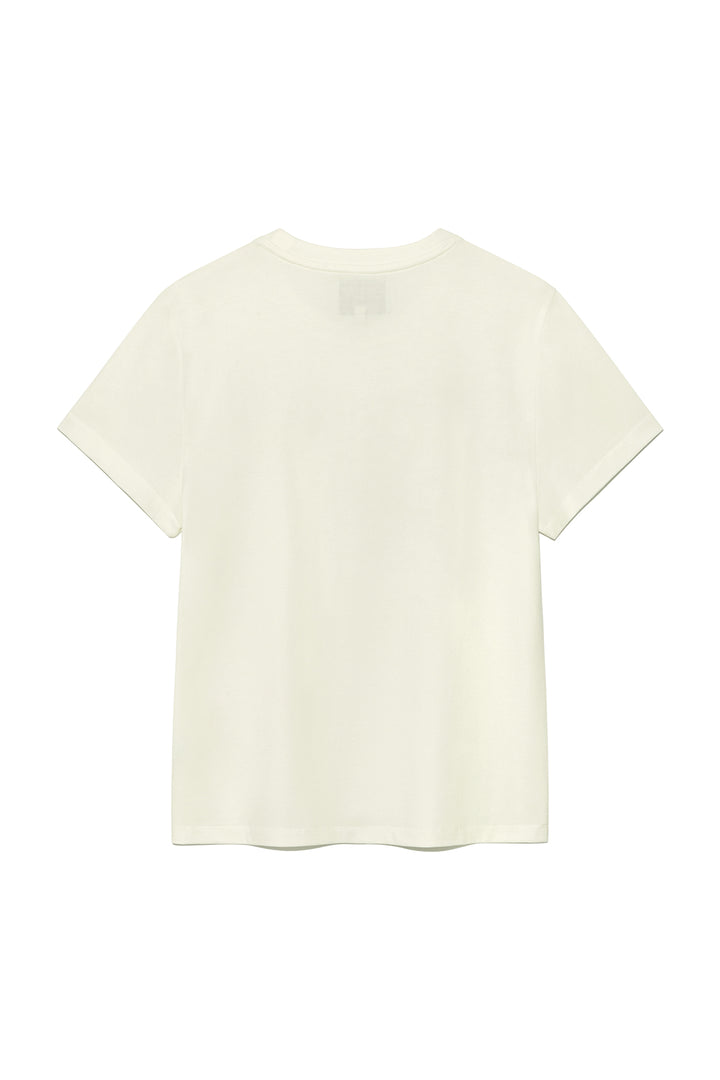 Matin Kim Applique Logo Patch Top — Cream