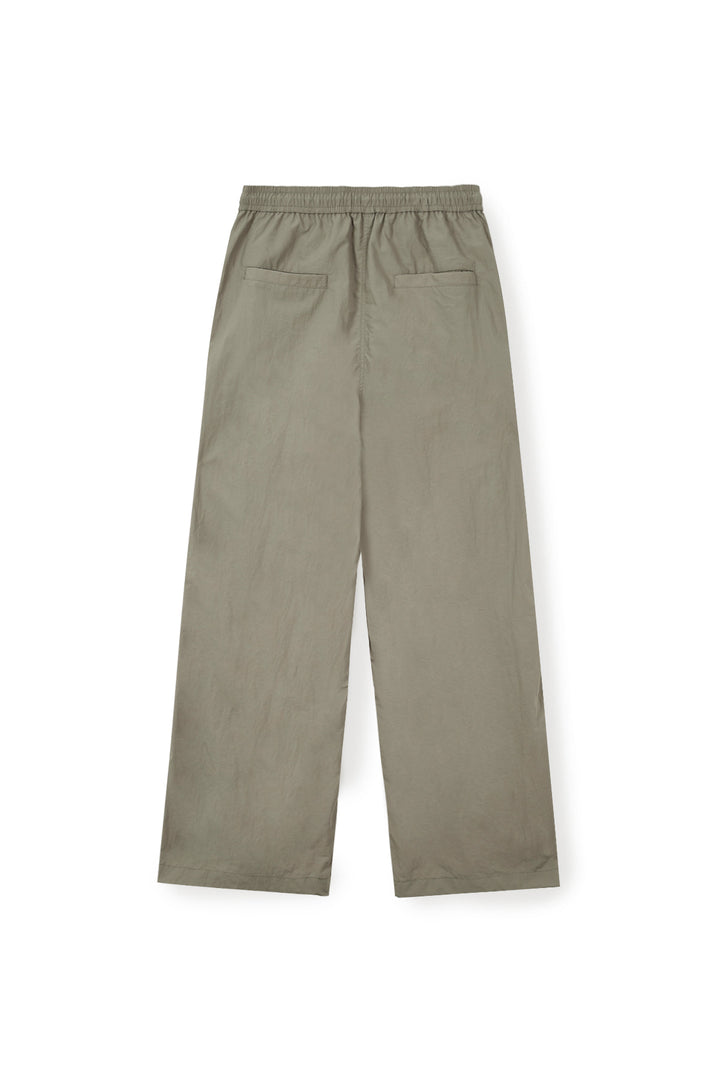 Matin Kim Side Logo Wide Track Pants — Khaki