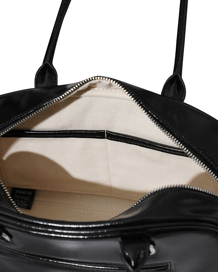 Stand Oil Chubby Bag — Quilted Bowling Crossbody — Black