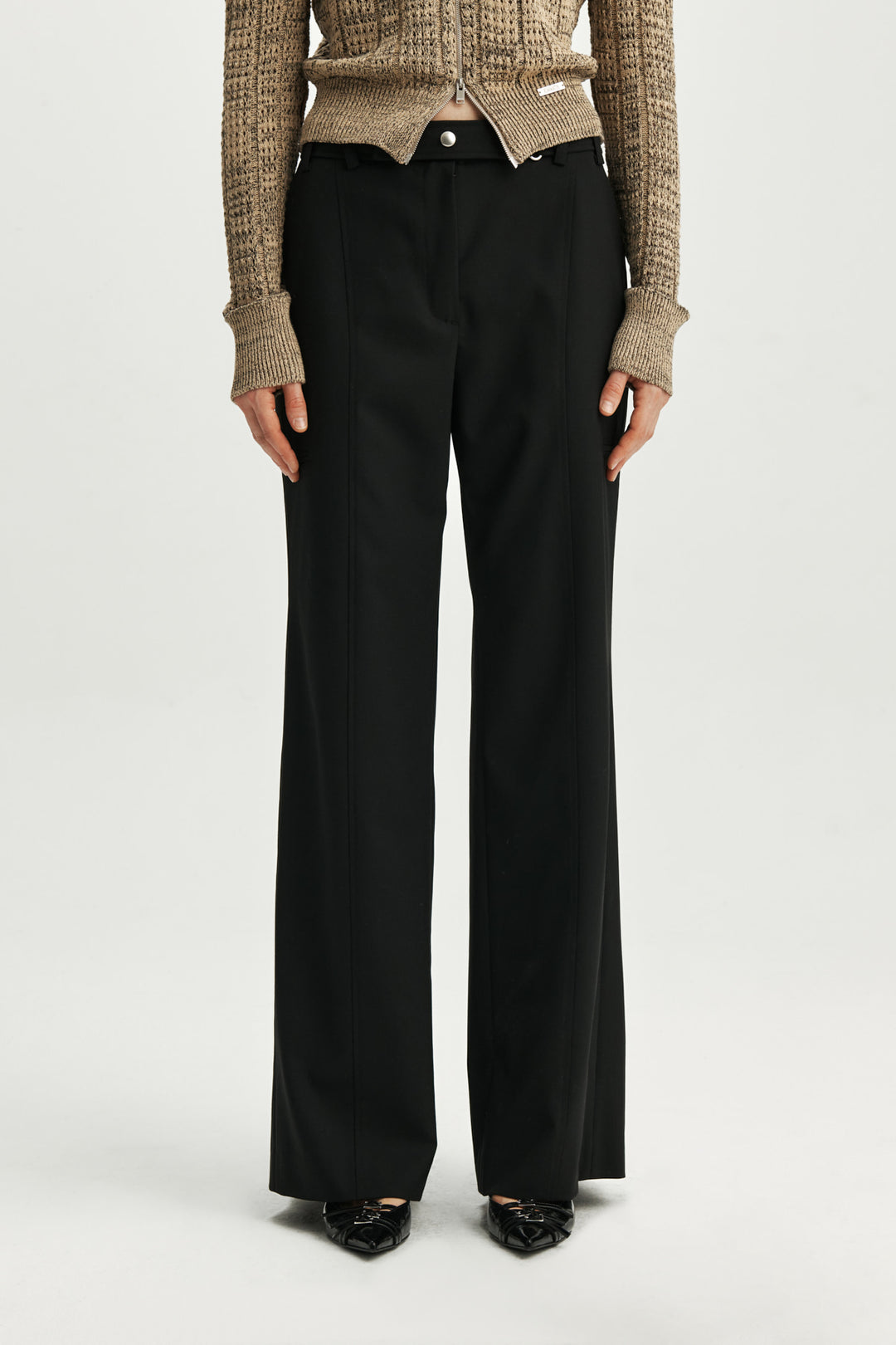 KIMMATIN Zipper Point Trouser — Black