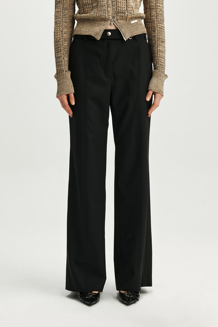 KIMMATIN Zipper Point Trouser — Black