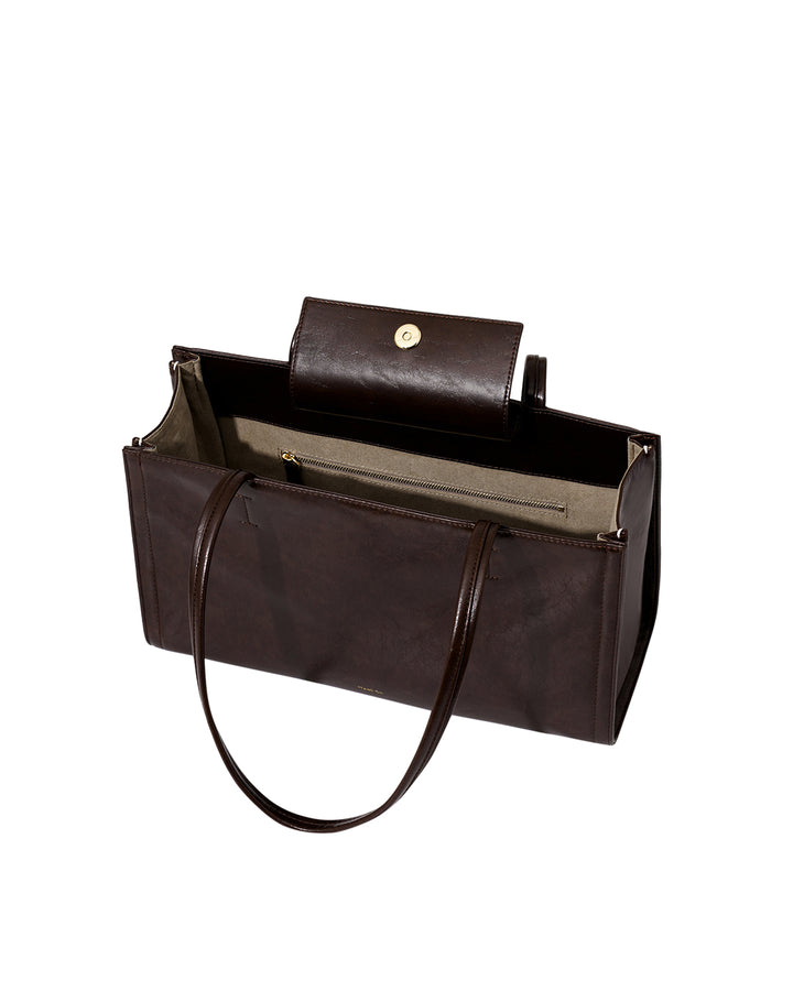 Stand Oil Oblong Bag — Structured Shoulder — Maroon