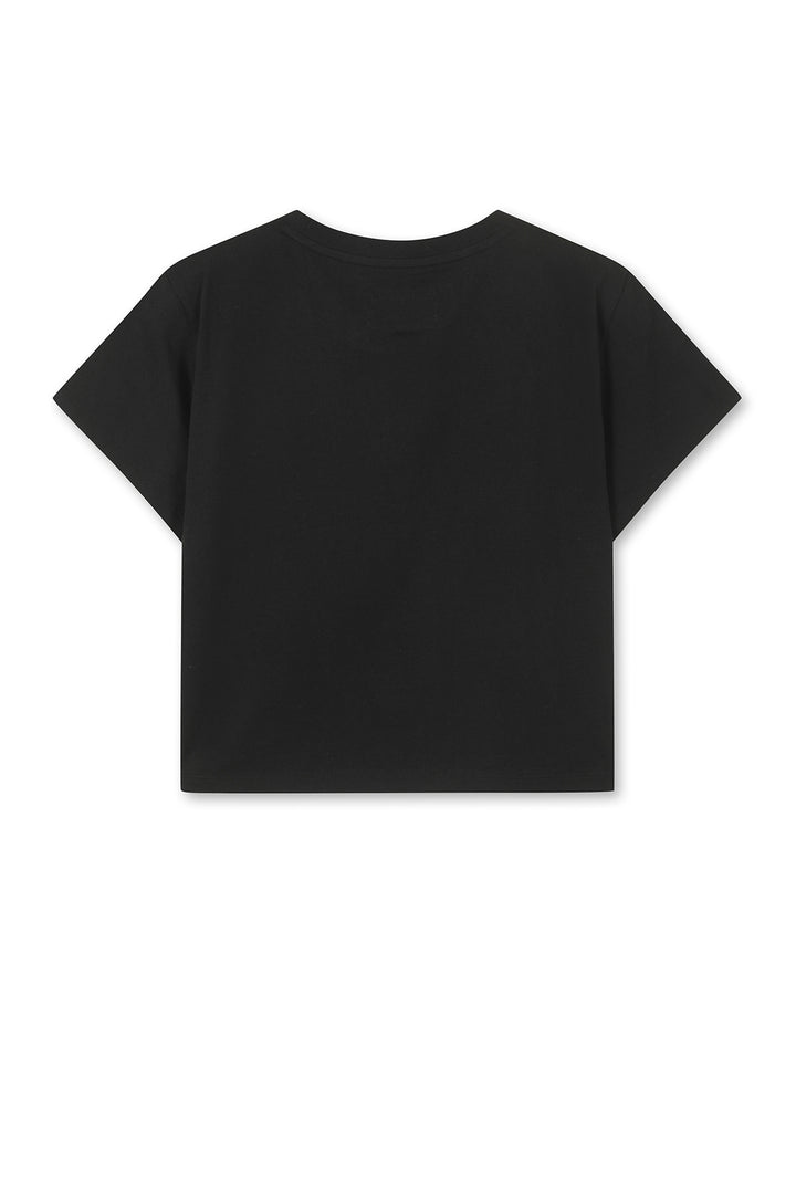 Matin Kim Logo Crop Top — Black