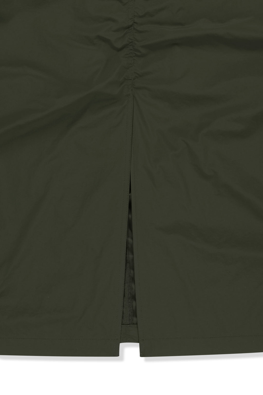 Matin Kim Patch Pocket Shirring Nylon Skirt — Khaki