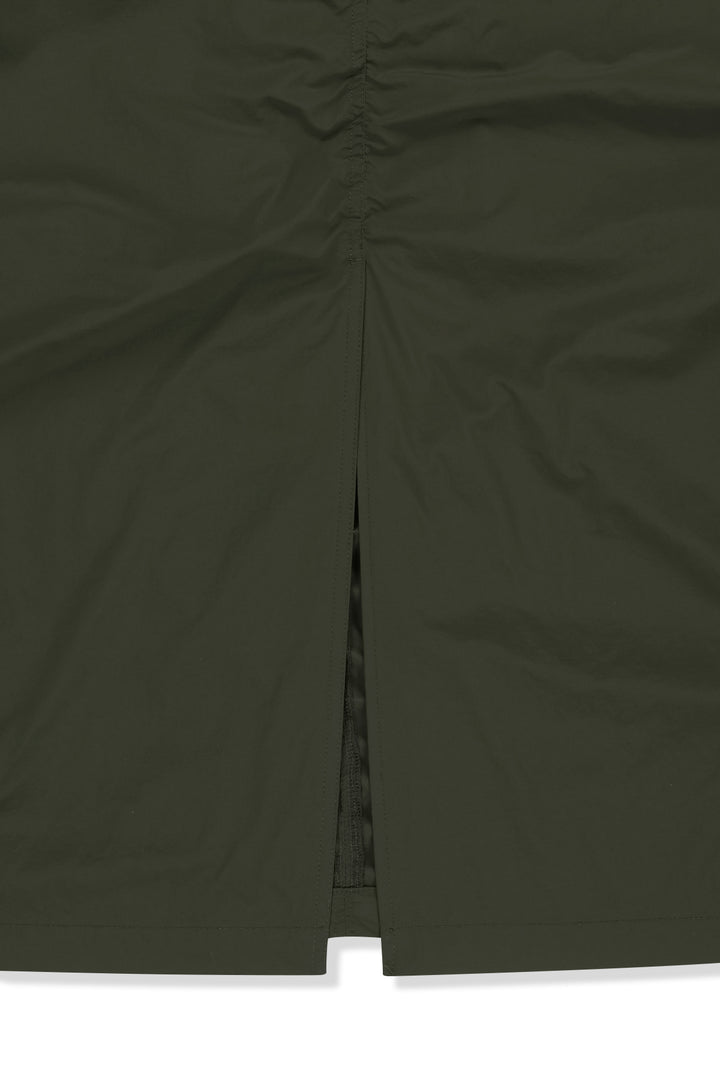Matin Kim Patch Pocket Shirring Nylon Skirt — Khaki