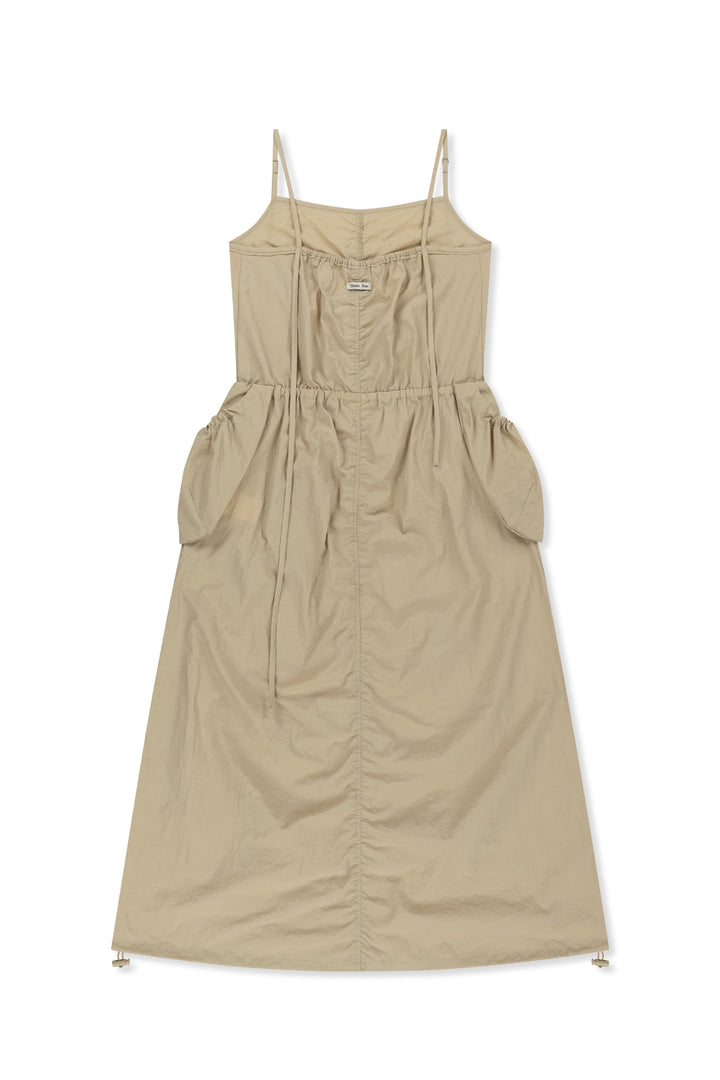 Matin Kim Strap Detail Sleeveless Utility Dress — Beige