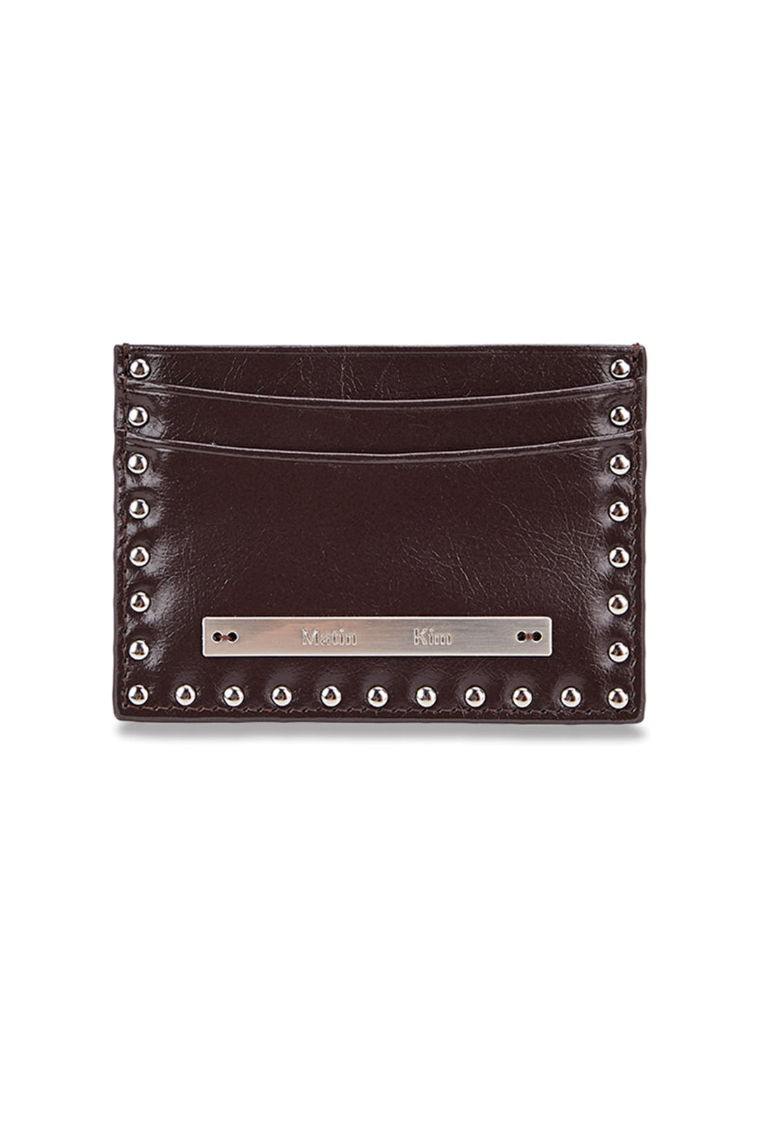 Matin Kim Western Stud Card Wallet — Brown