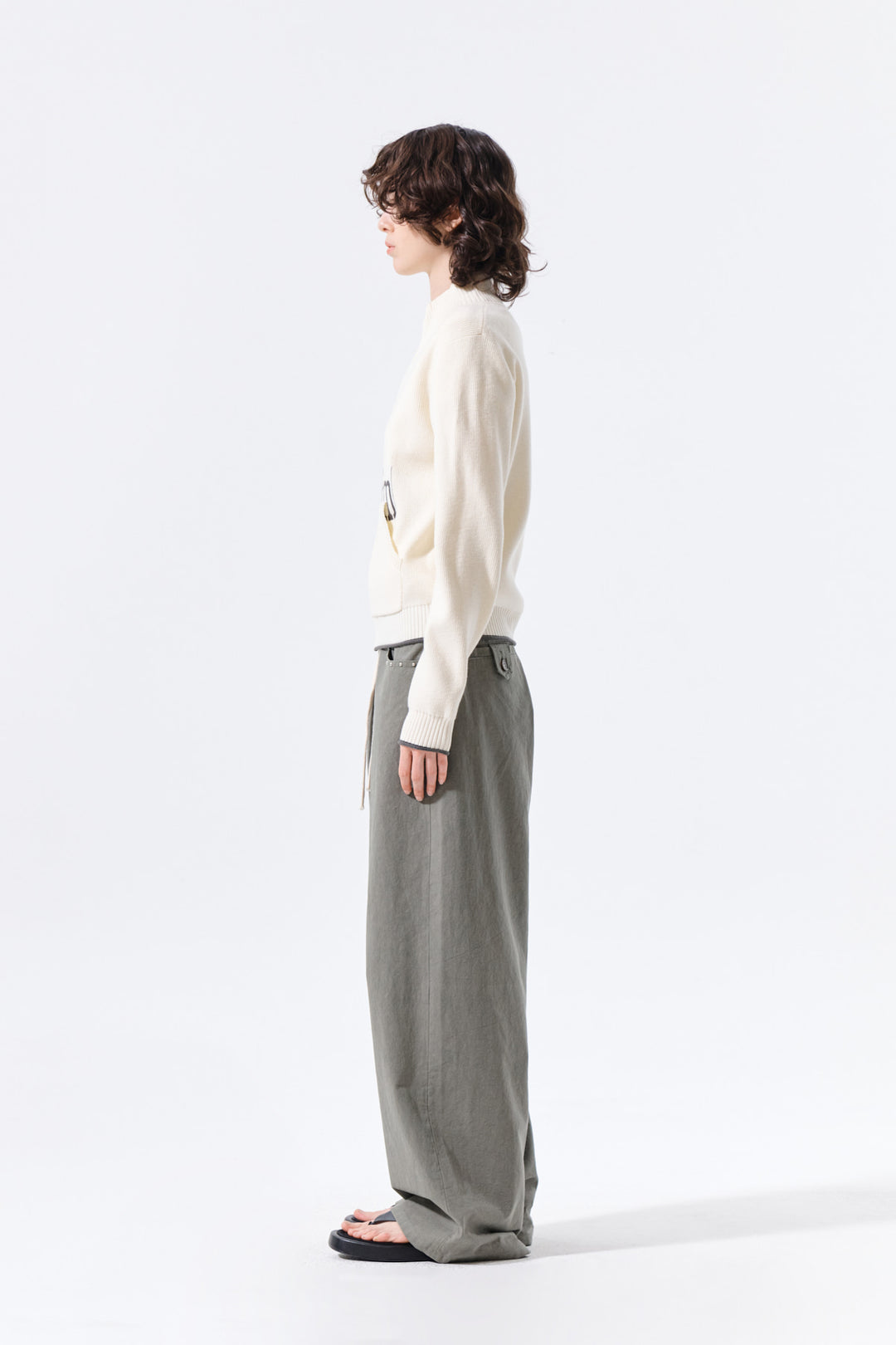Matin Kim Applique Felt Logo Top — Cream