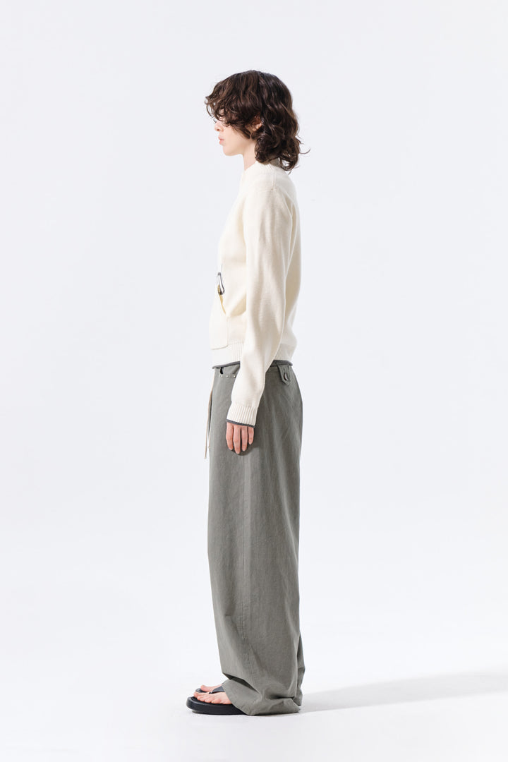 Matin Kim Applique Felt Logo Top — Cream