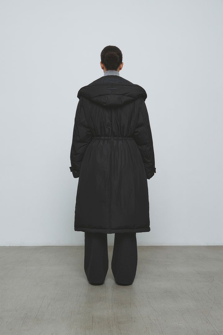 KIMMATIN Draw String Long Down Jumper — Black