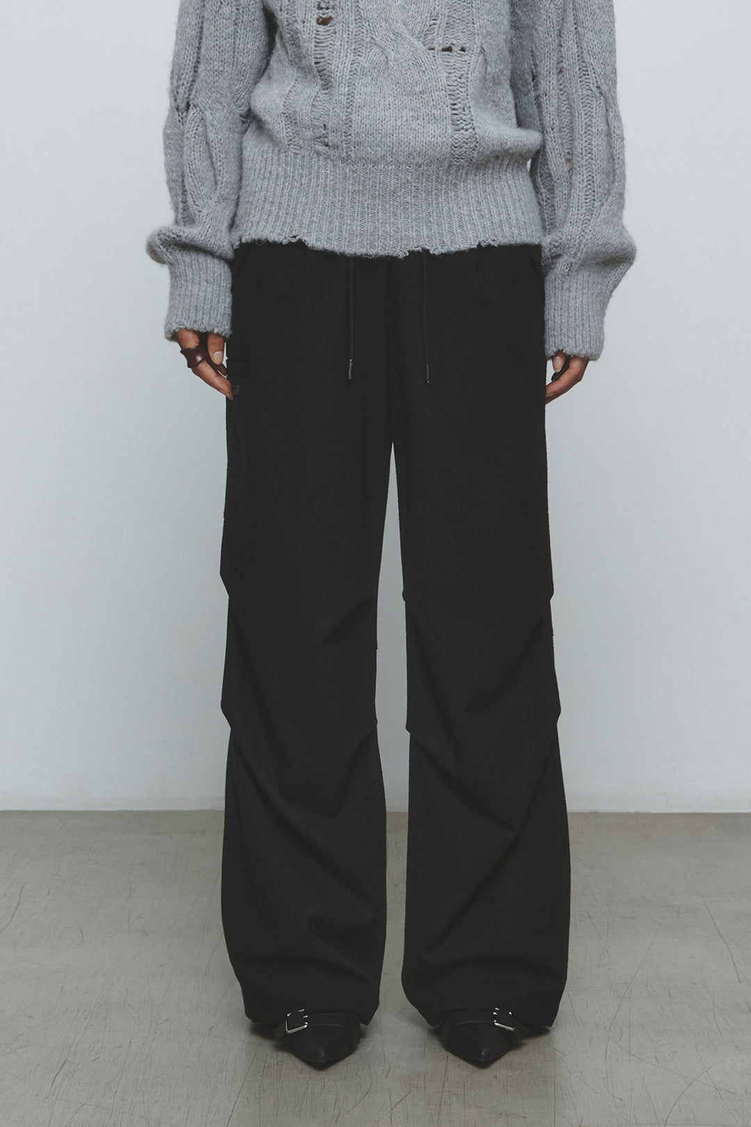 KIMMATIN Oversize Highneck Volume Pullover — Gray