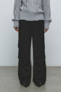 KIMMATIN Wool Blended Parachute Pants — Black