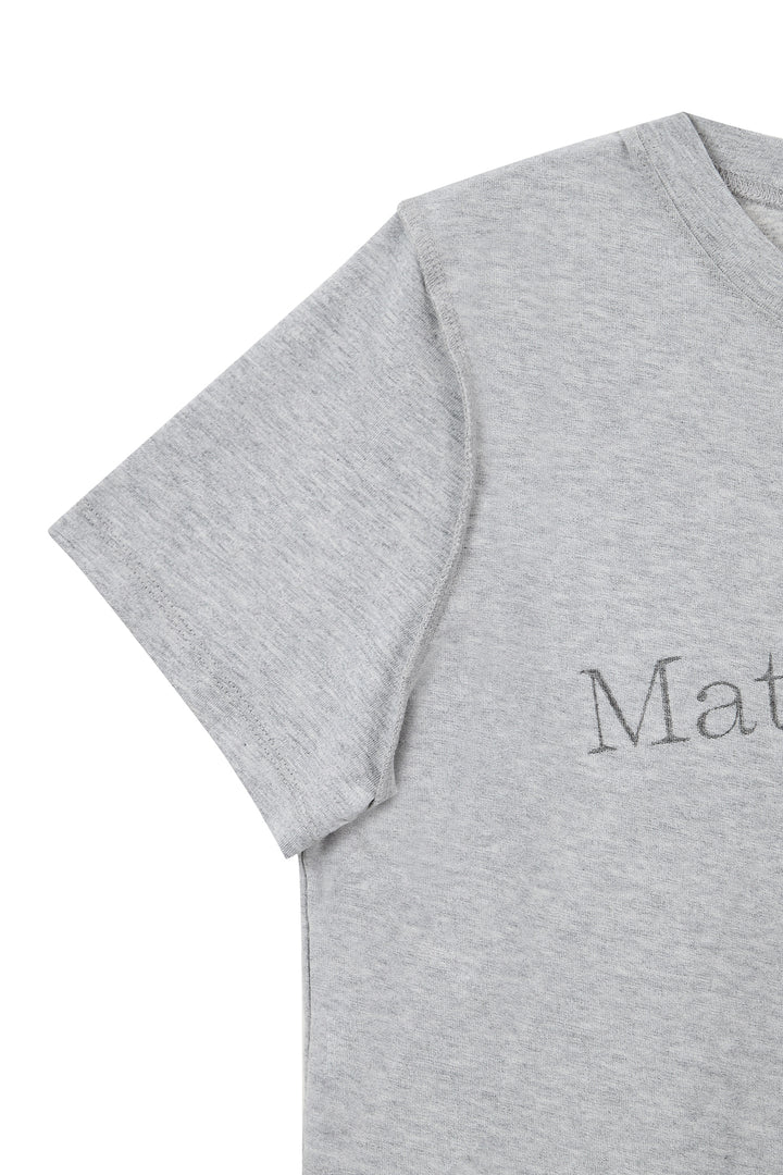 Matin Kim Diagonal Logo Reversible Crop Top — Gray