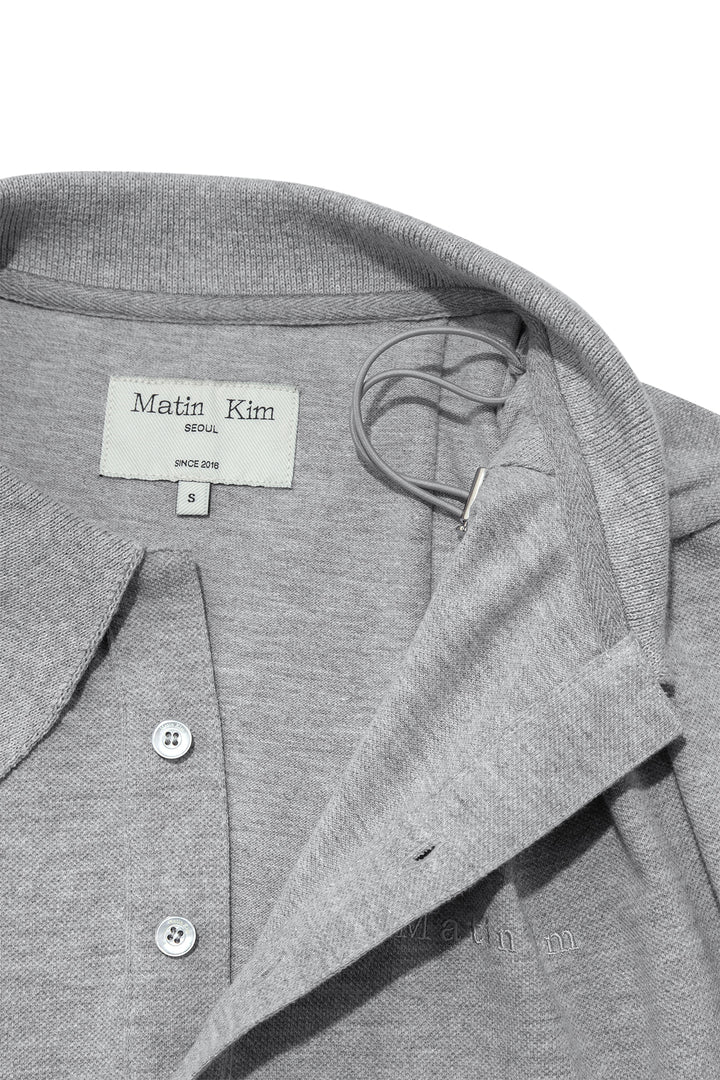 Matin Kim Two Way String Point Pique Top — Gray
