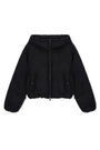 Matin Kim Back Logo Hoody Short Down Jumper — Black