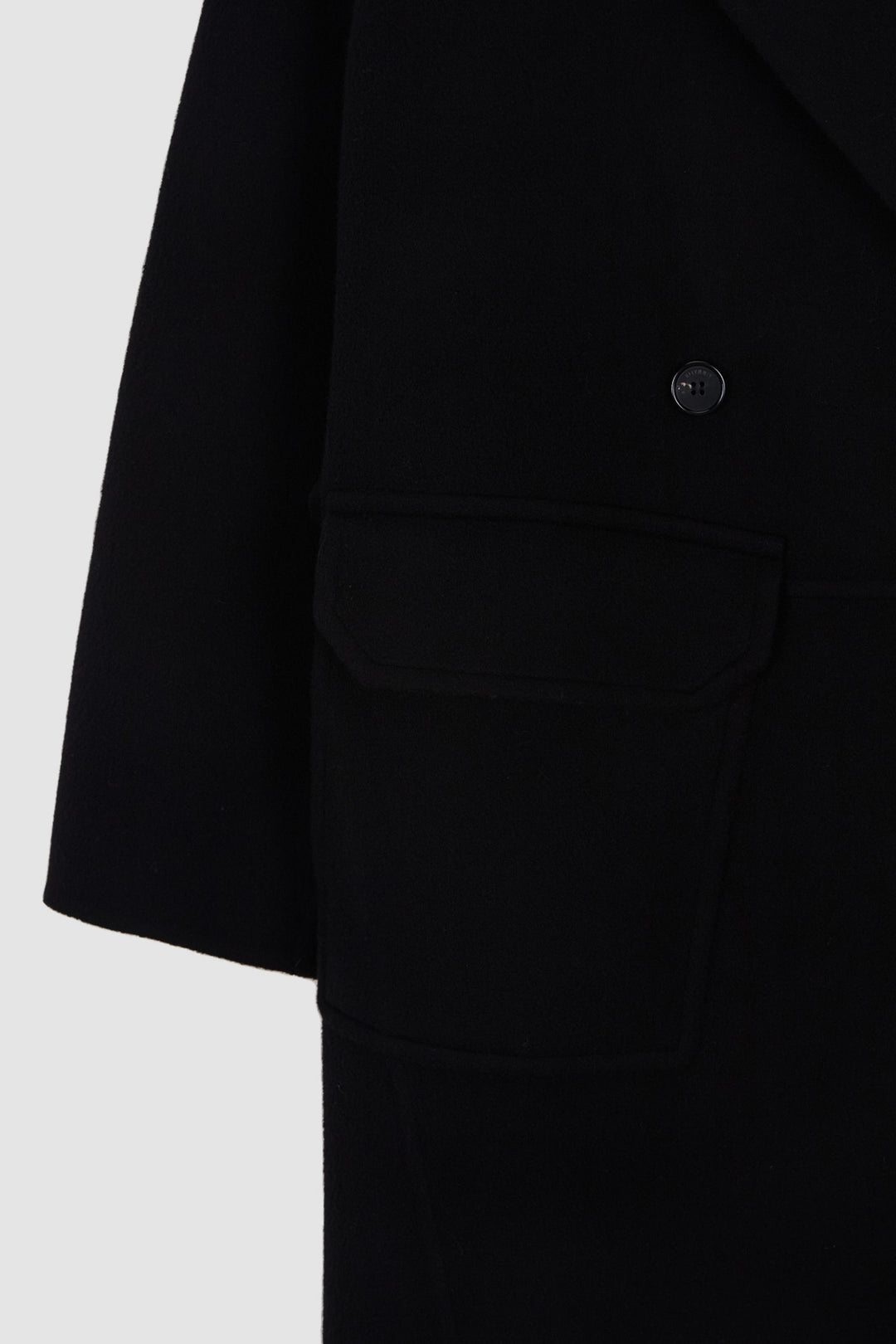 KIMMATIN Belted Double Wool Coat — Black