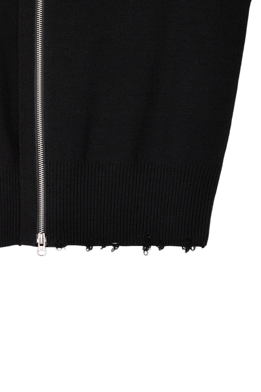 Matin Kim High Neck Logo Knit Zip Vest — Black