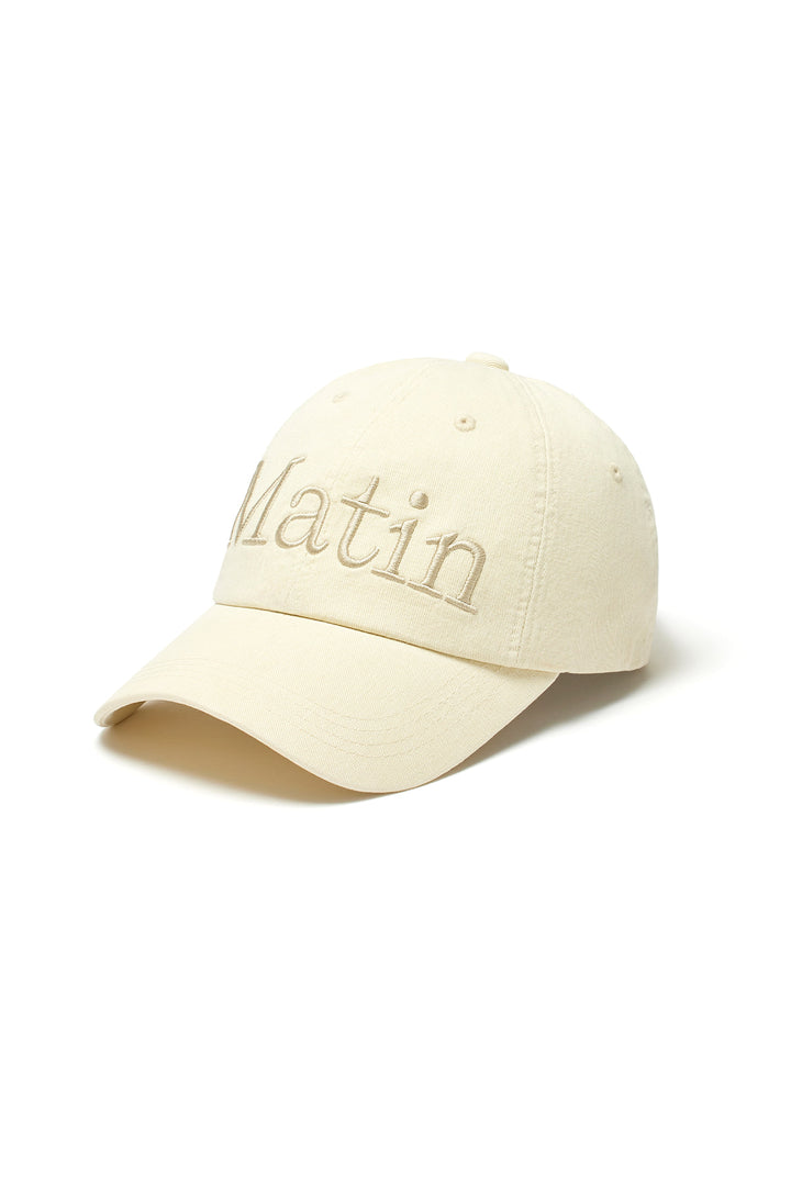 Matin Kim Logo Washed Ball Cap Light — Beige