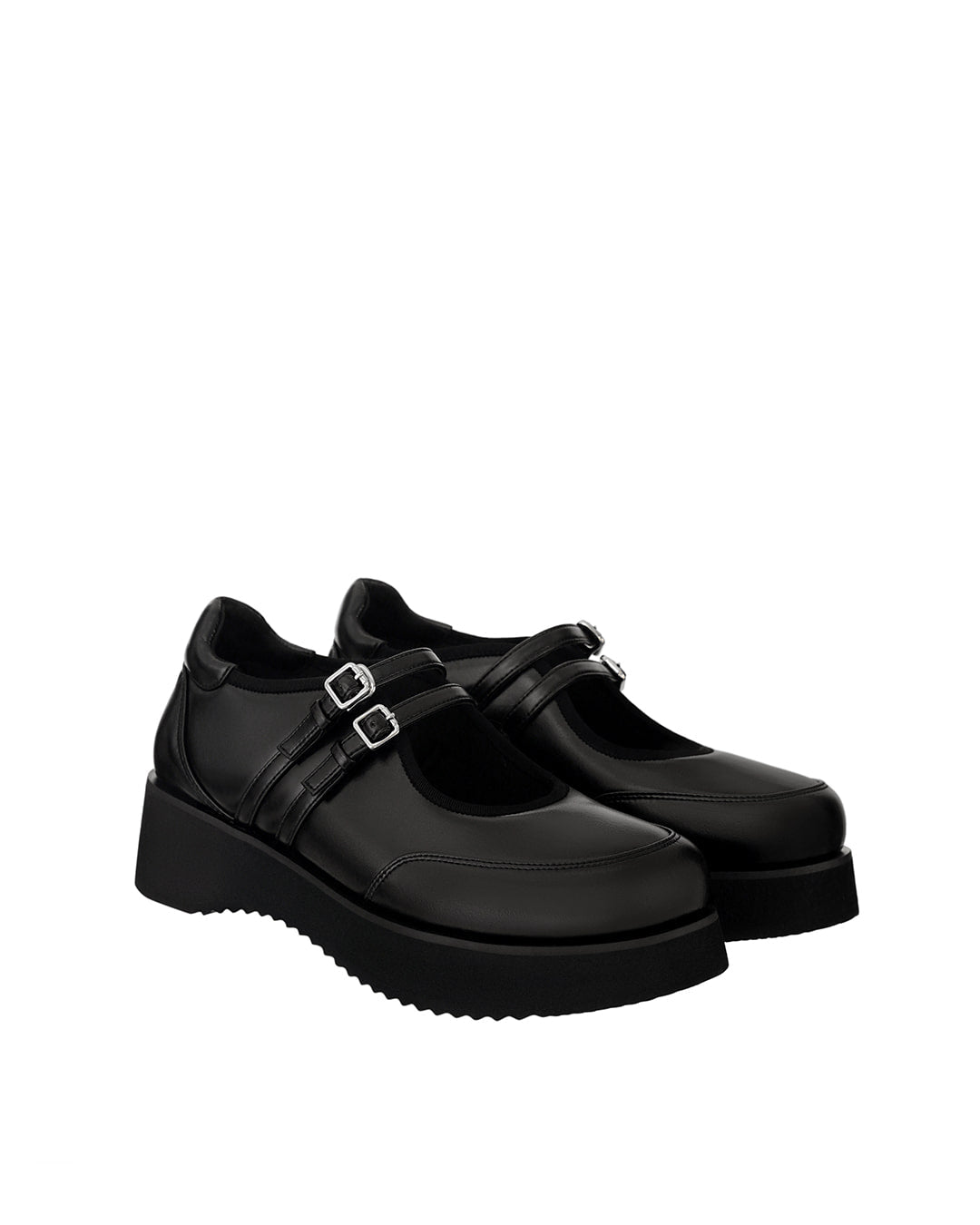 Stand Oil Hatched Platform Mary Jane — Black