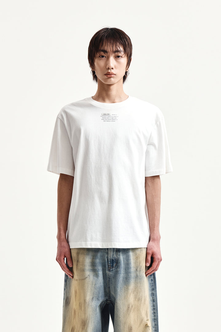 Matin Kim Label Point Lettering Top — White