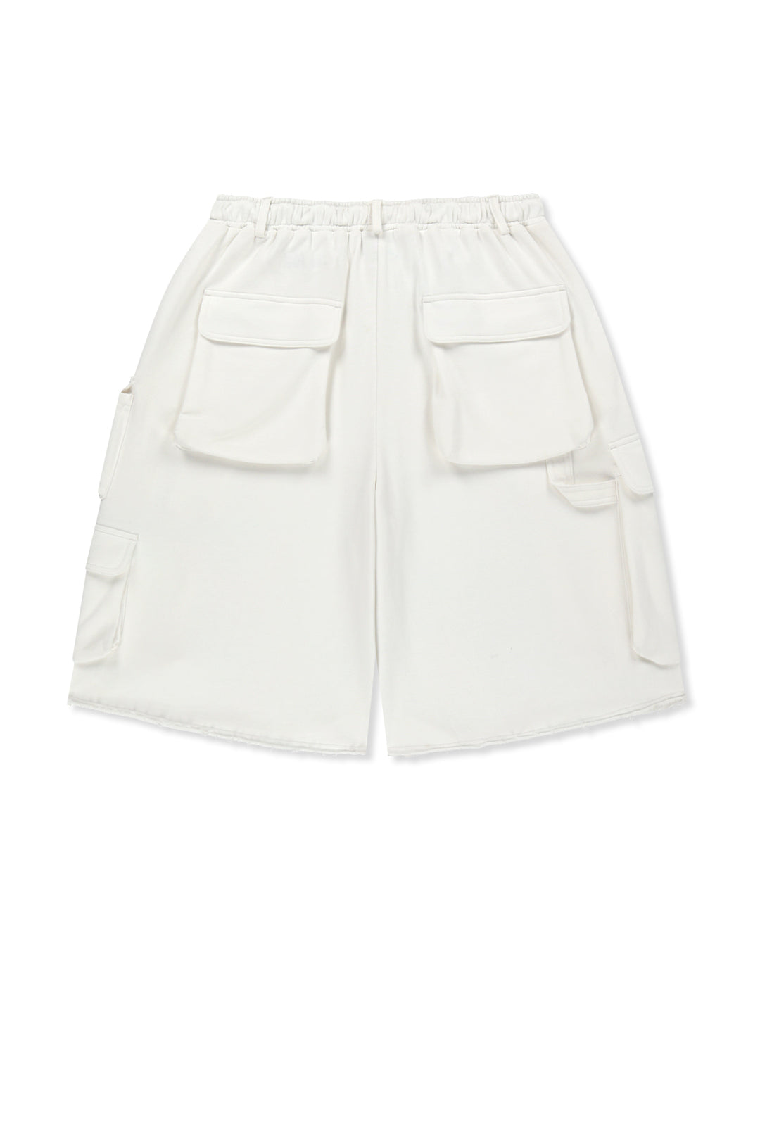 Matin Kim Terry Utility Pocket Bermuda — White