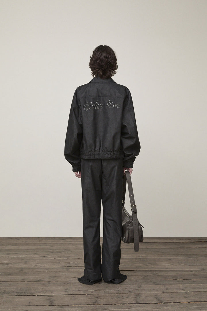 Matin Kim Back Tuck Detail Denim Pants — Black