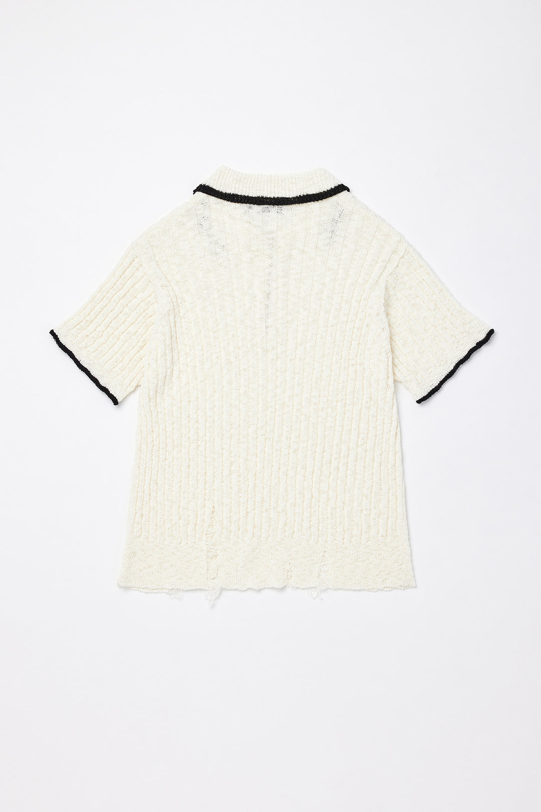 KIMMATIN Half Zip Slub Pique Knit Top — Ivory
