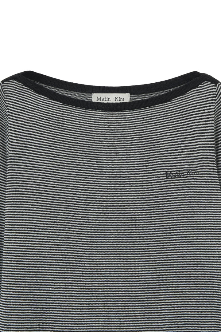 Matin Kim Essential Boat Neck Knit — Black