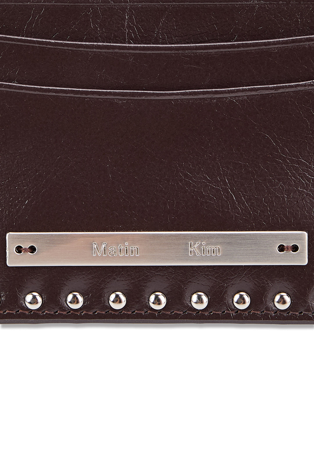 Matin Kim Western Stud Card Wallet — Brown