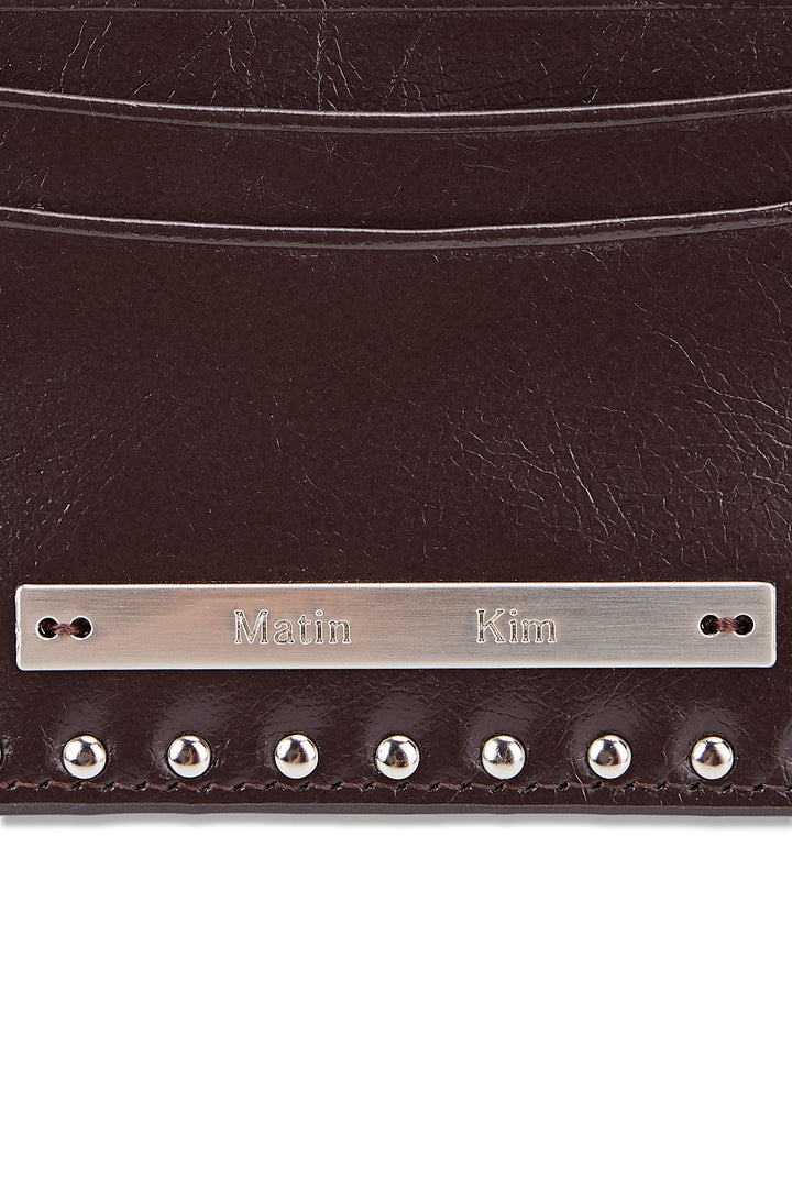 Matin Kim Western Stud Card Wallet — Brown