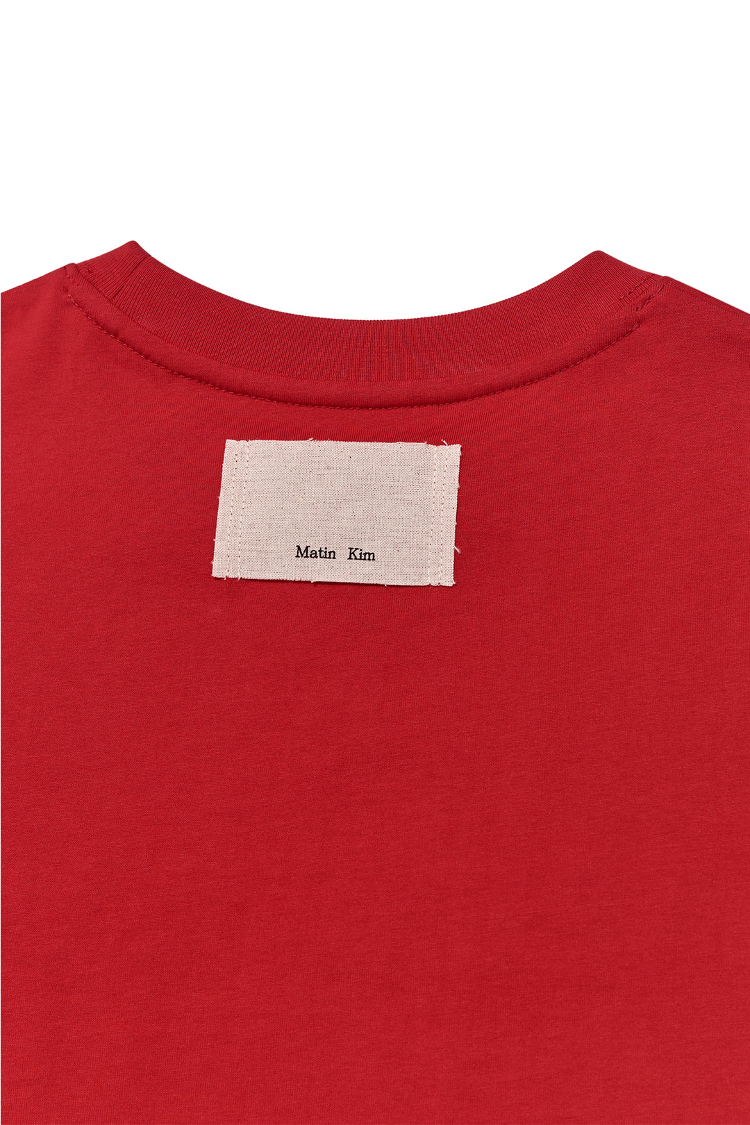 Matin Kim Logo Thread Point Crop Top — Red