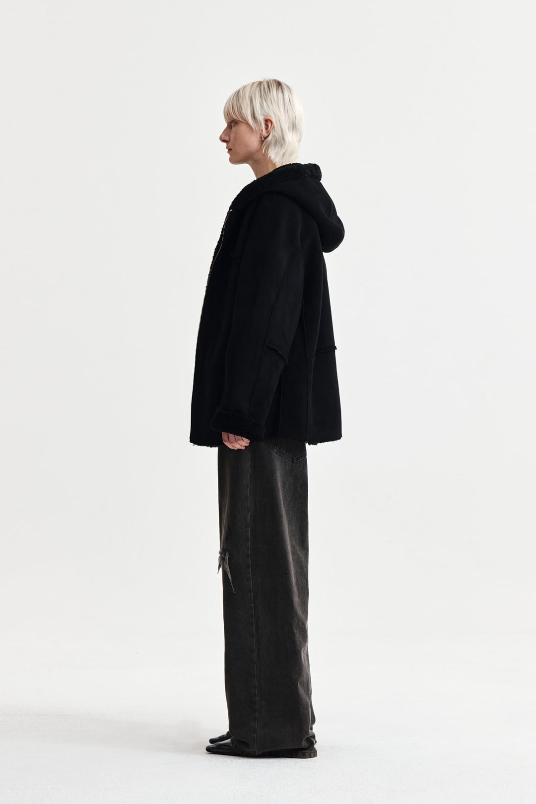 Matin Kim Reversible Hoody Mustang — Black