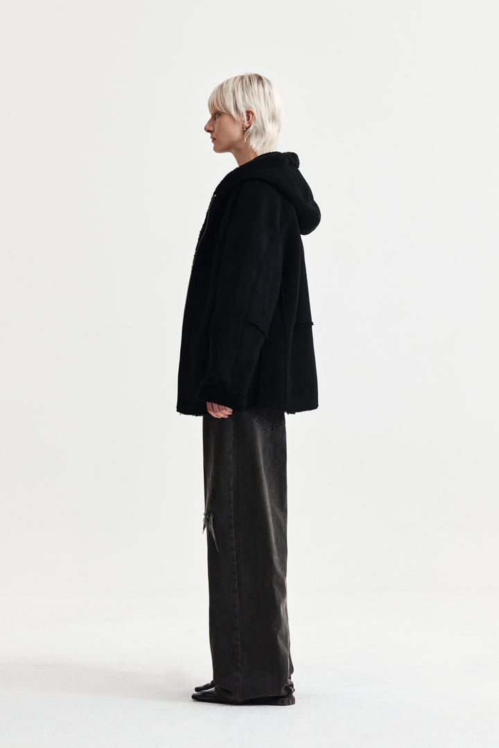 Matin Kim Reversible Hoody Mustang — Black