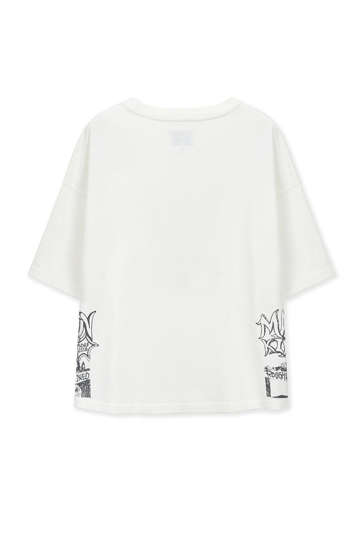 Matin Kim Vintage Graffiti Artwork Top — White