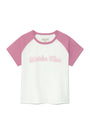 Matin Kim Flower Stitch Raglan Logo Top — Pink