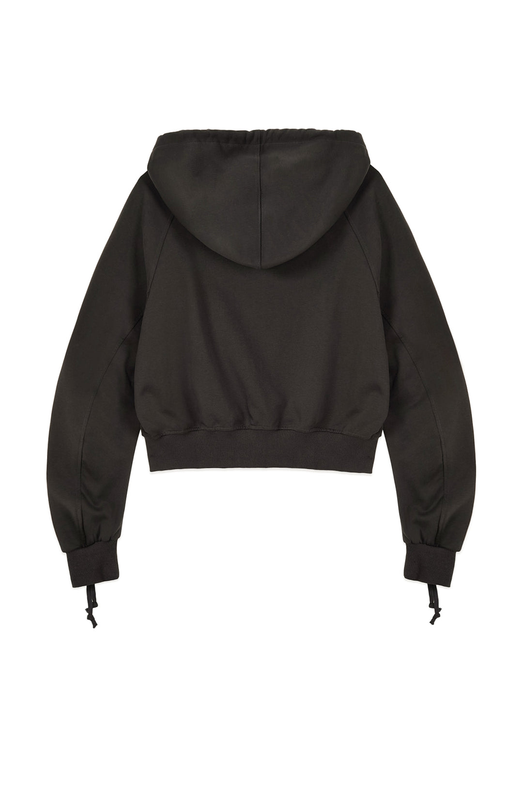 Matin Kim Sleeve String Detail Zip Hoody — Charcoal