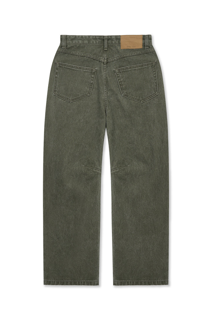 Matin Kim Dart Point Denim Pants — Khaki