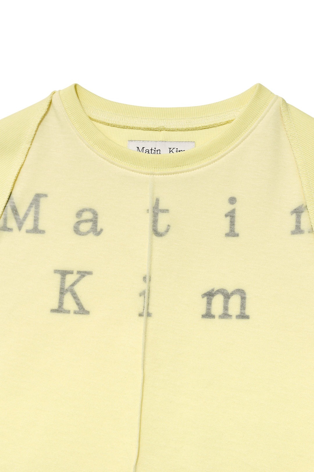 Matin Kim Pintuck Layered Slim Crop Top — Yellow