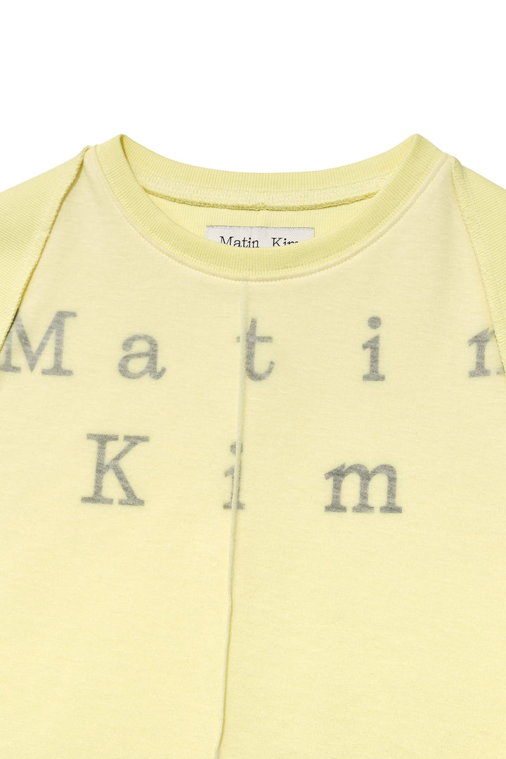 Matin Kim Pintuck Layered Slim Crop Top — Yellow