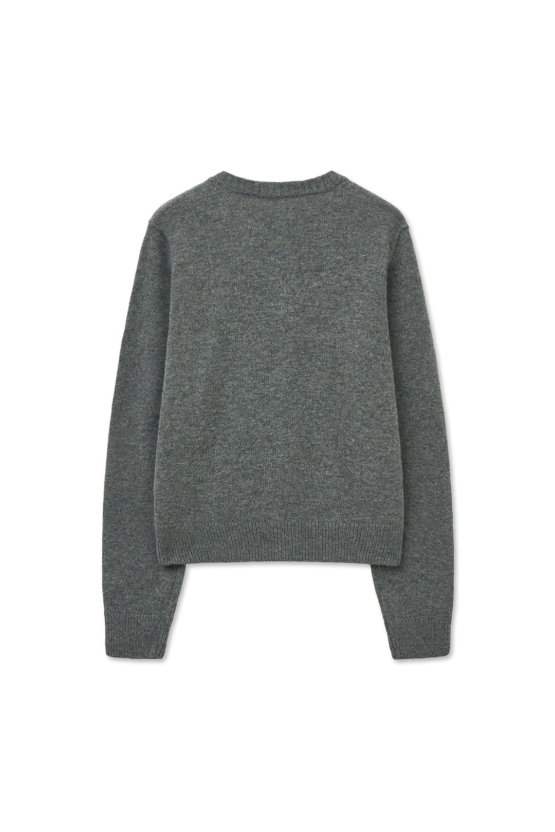 Matin Kim Cashmere Blended Round Knit Cardigan — Gray