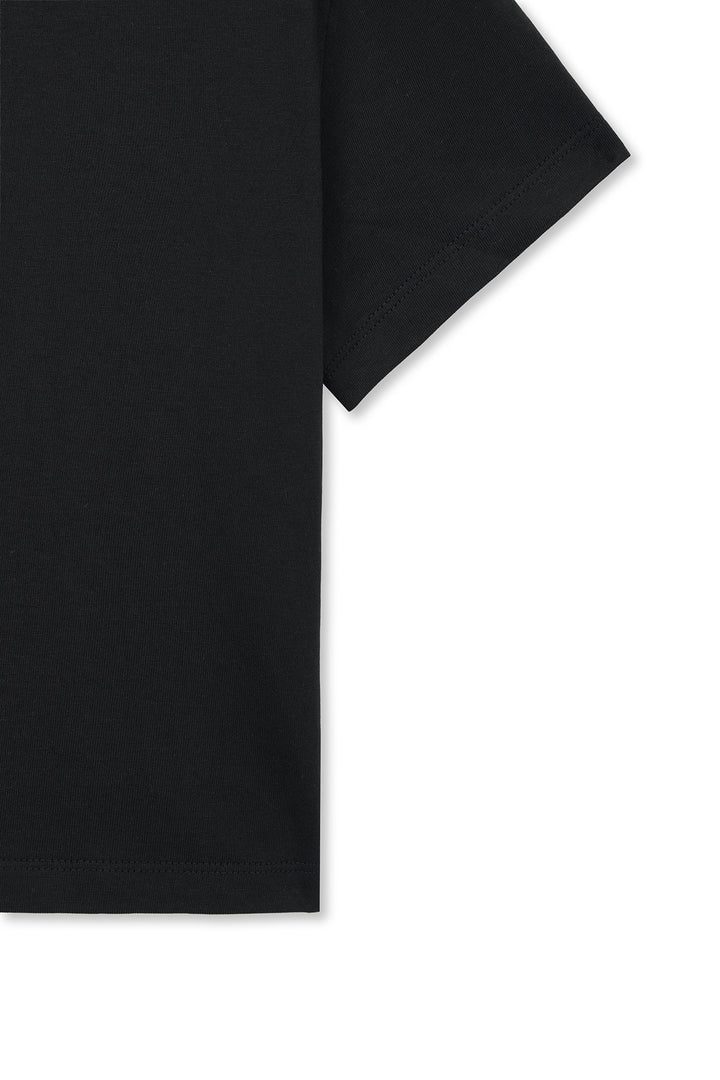 Matin Kim Label Point Lettering Crop Top — Black