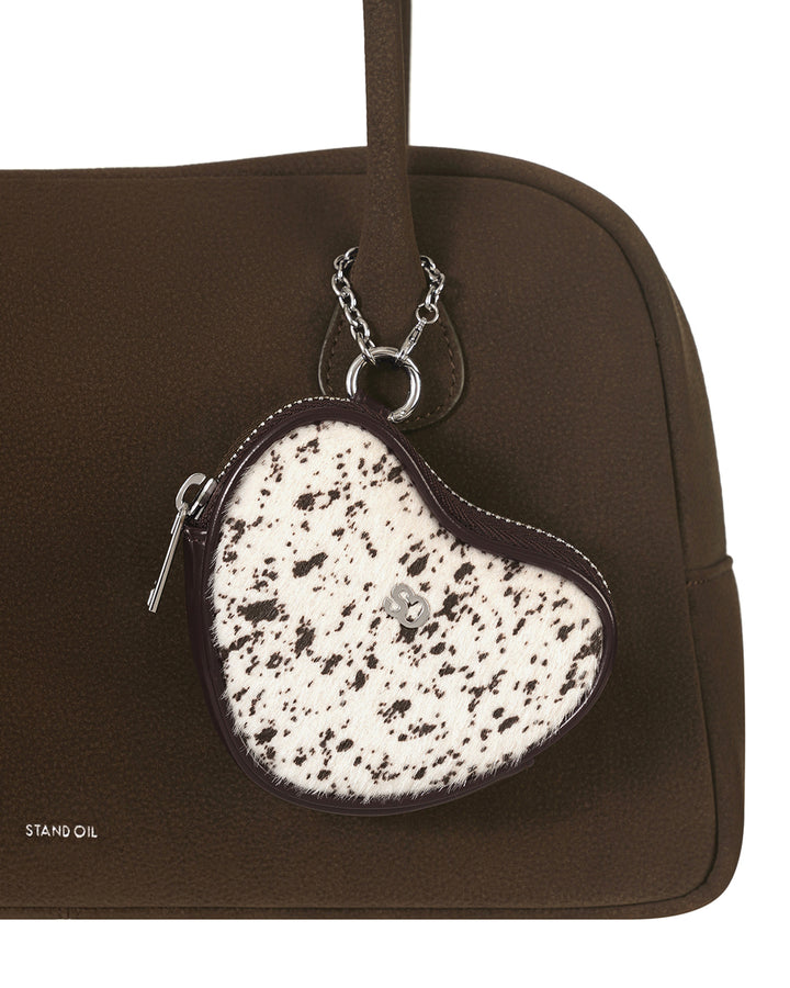 Stand Oil Heart Pods Keyring — Hairy Maroon