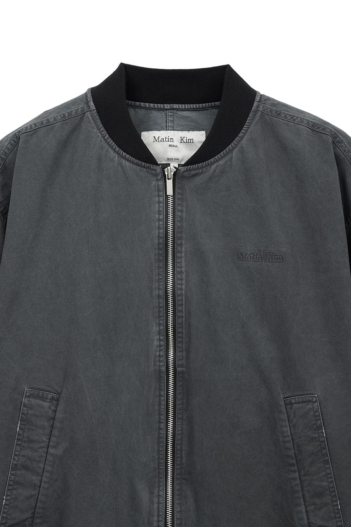 Matin Kim Vintage Washed Back Logo Jumper — Charcoal