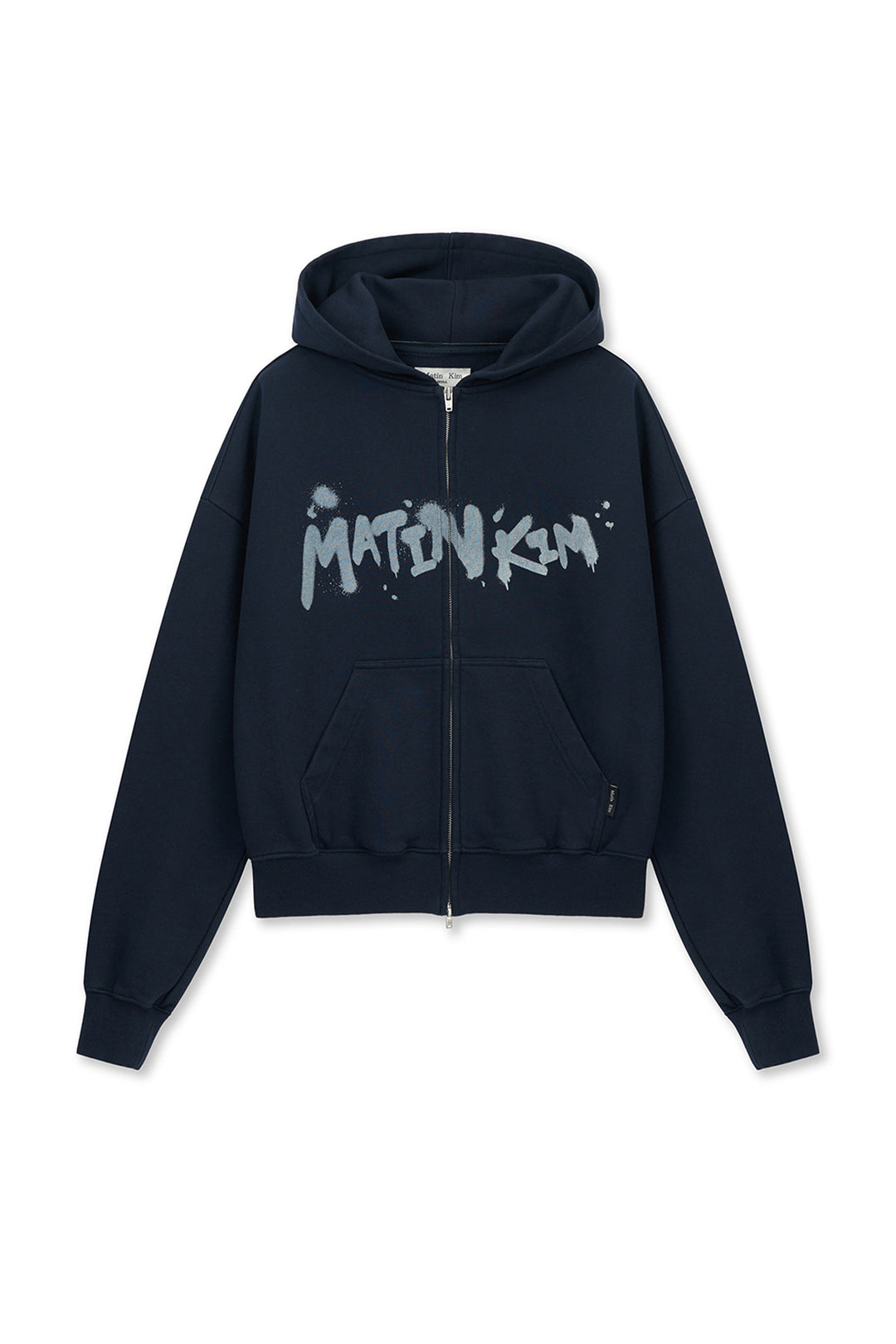 Matin Kim Graffiti Logo Zip Hoodie — Navy blue