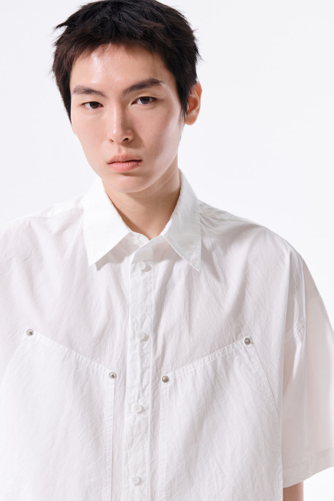 Matin Kim Half Sleeve Pocket Shirt — White