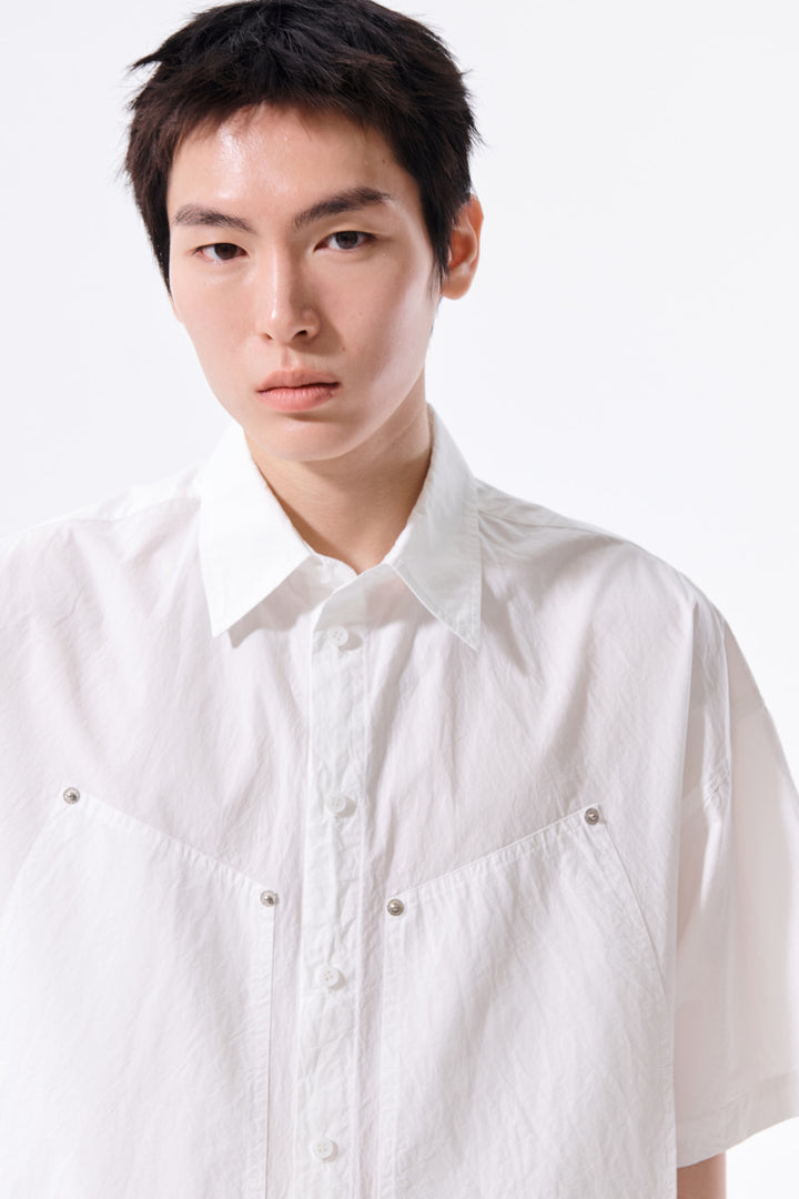 Matin Kim Half Sleeve Pocket Shirt — White