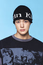 Matin Kim Logo Linen Short Beanie — Black