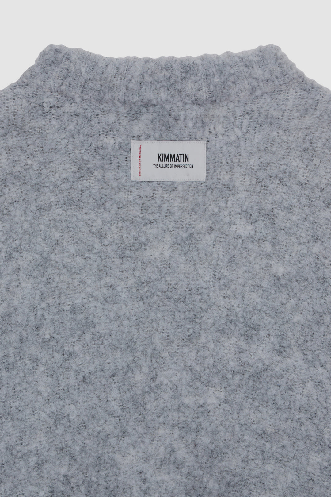 KIMMATIN Volume Neck Boucle Pullover — Gray
