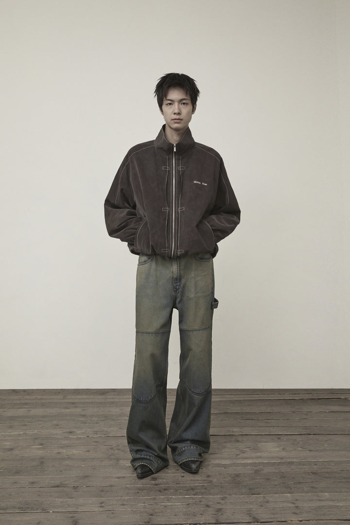 Matin Kim Stitch Point High Neck Jumper — Brown