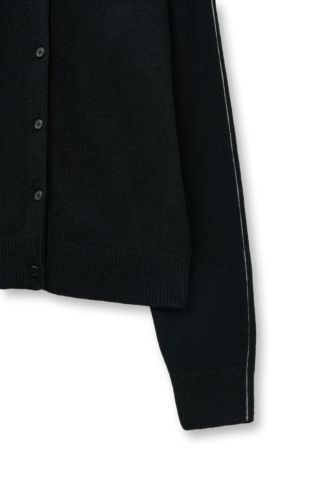 Matin Kim Cashmere Blended Round Knit Cardigan — Black
